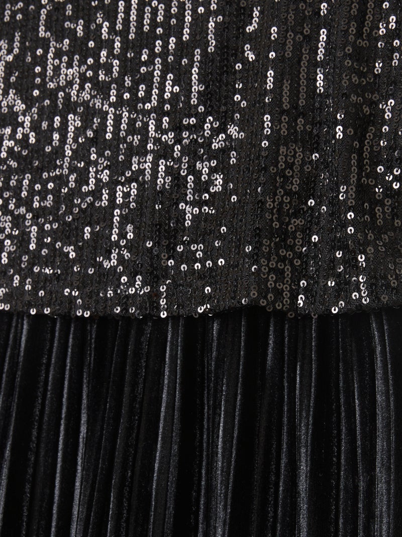 Combinaison pantalon en velours plissé noir - Kiabi