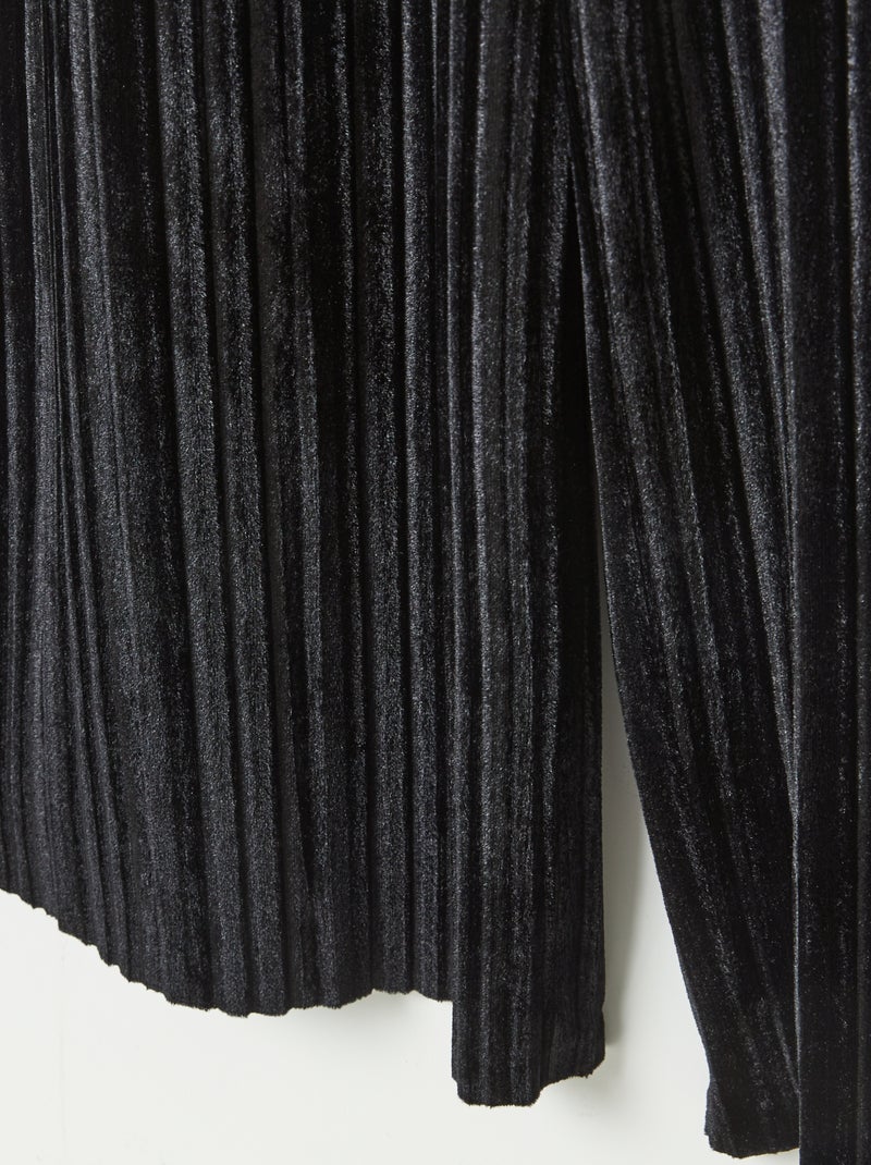 Combinaison pantalon en velours plissé noir - Kiabi