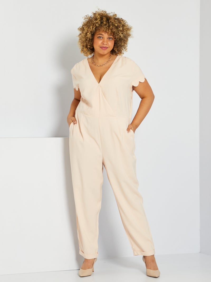 Combinaison pantalon en viscose beige - Kiabi