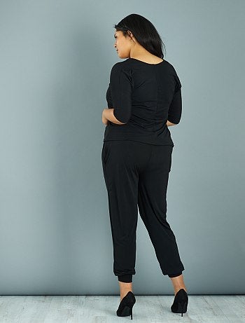 Combinaison pantalon encolure zippée à strass - Kiabi