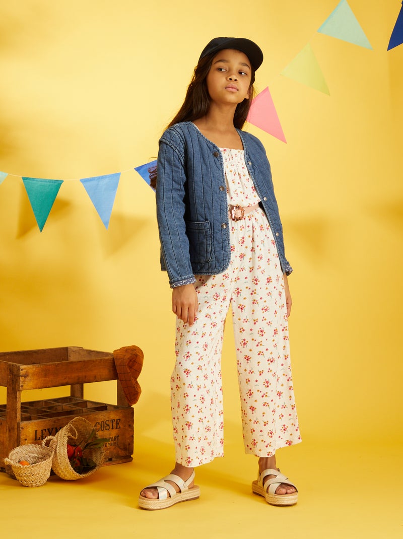 Combinaison pantalon 'fleurie' Blanc - Kiabi