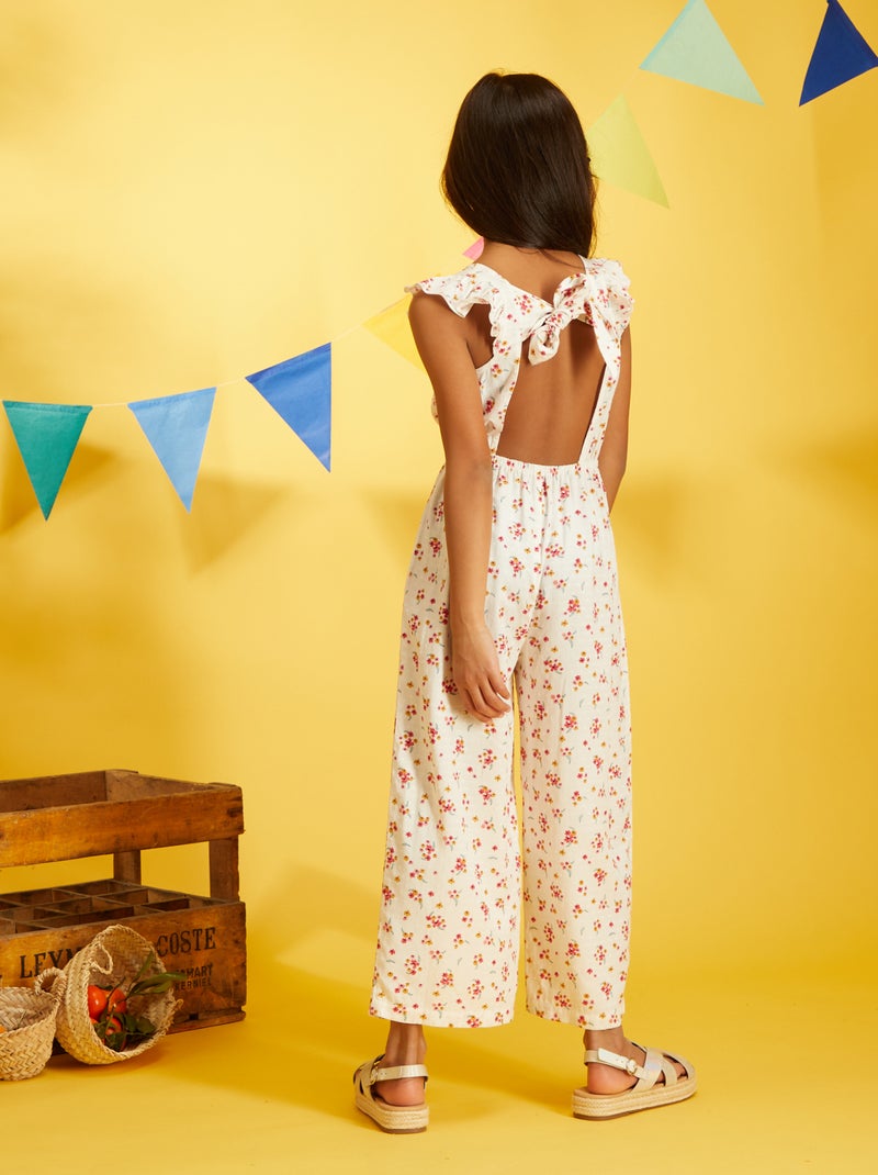 Combinaison pantalon 'fleurie' Blanc - Kiabi
