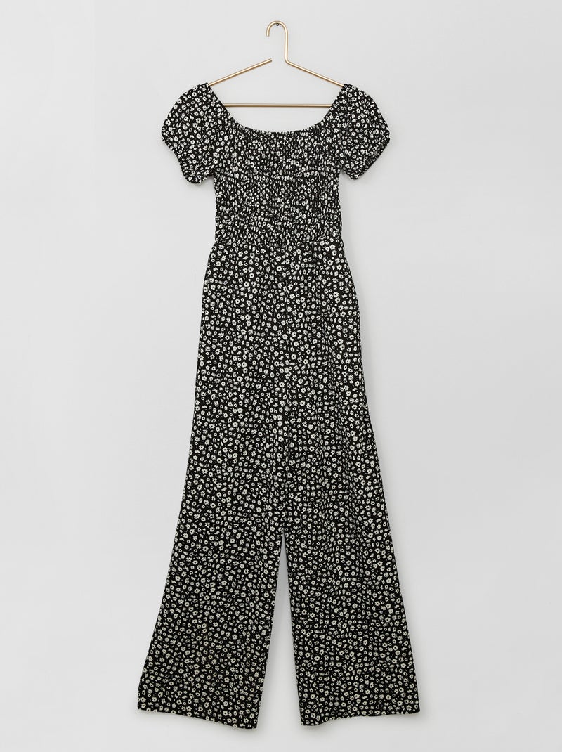 Combinaison pantalon fleurie Noir - Kiabi