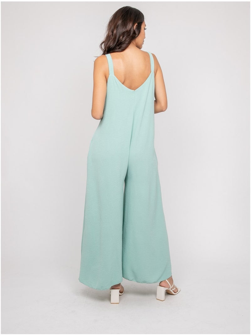 Combinaison pantalon fluide ECHINE Vert d'eau - Kiabi