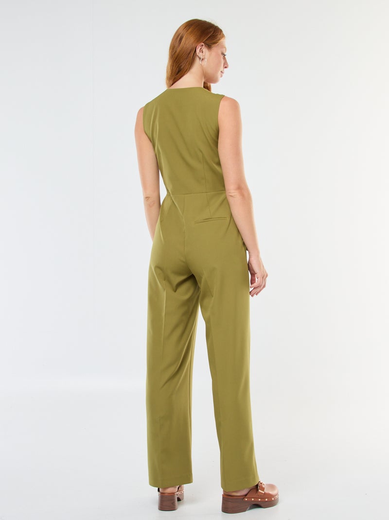 Combinaison pantalon haut gilet uni Vert - Kiabi
