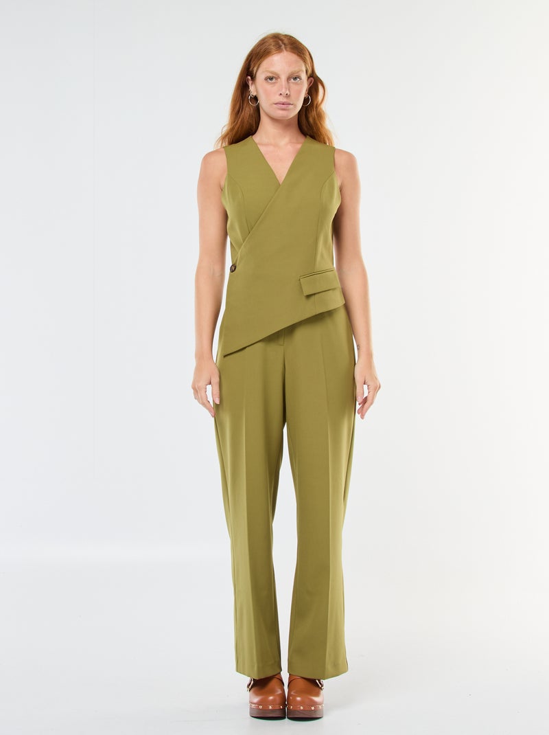 Combinaison pantalon haut gilet uni Vert - Kiabi