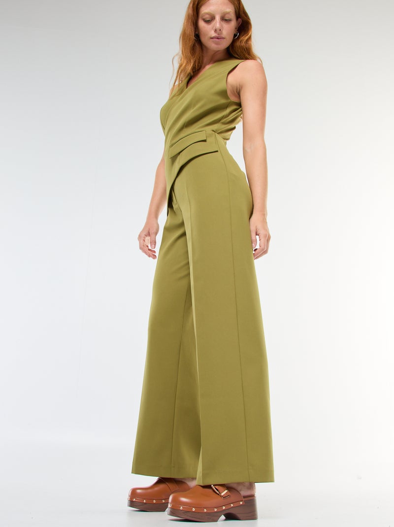 Combinaison pantalon haut gilet uni Vert - Kiabi