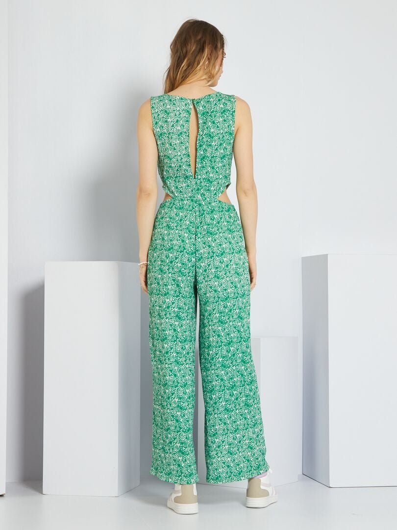 Combinaison pantalon imprimé 'fleurs' vert - Kiabi