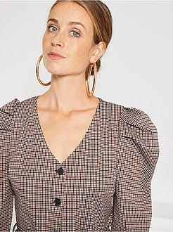 Combinaison pantalon imprimé pied de poule - Kiabi