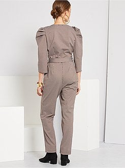 Combinaison pantalon imprimé pied de poule - Kiabi