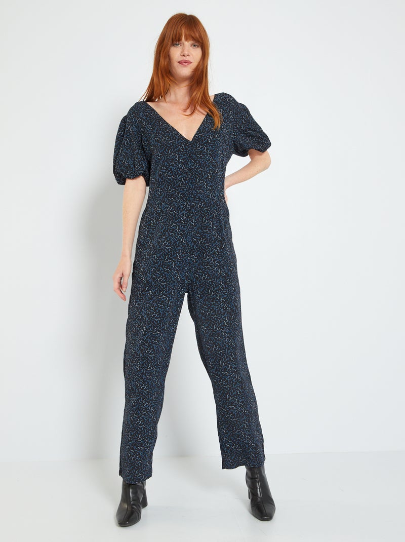 Combinaison pantalon imprimée Bleu/noir - Kiabi