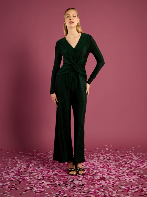 Combinaison pantalon large maille bisou - Kiabi