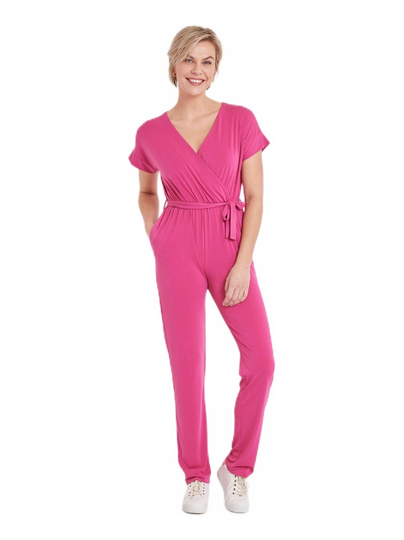 Combinaison pantalon maille extensible Rose - Kiabi