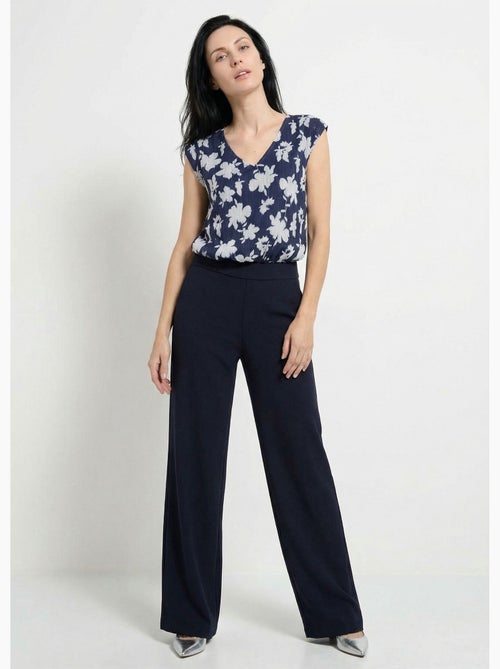 Combinaison-pantalon manches courtes bi-matière - Afibel - Kiabi