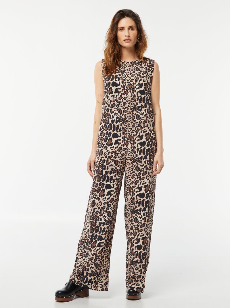 Combinaison pantalon sans manches avec motif MARRON - Kiabi