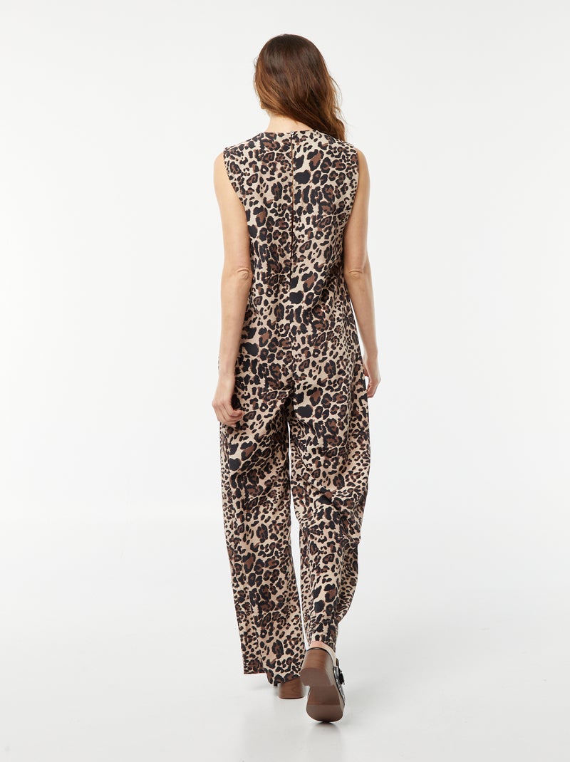 Combinaison pantalon sans manches avec motif MARRON - Kiabi