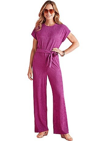 Combinaison-pantalon unie maille stretch - Afibel