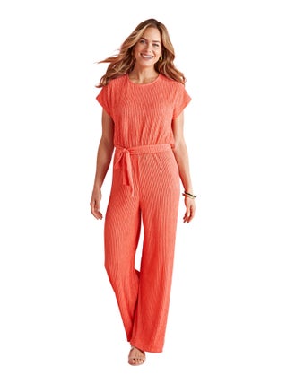 Combinaison-pantalon unie maille stretch