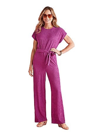 Combinaison-pantalon unie maille stretch