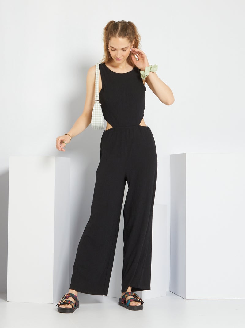 Combinaison pantalon unie noir - Kiabi