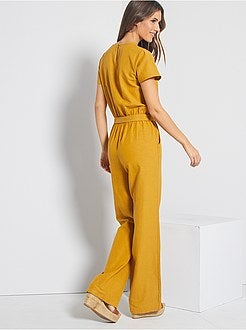 Combinaison pantalon viscose et lin - Kiabi
