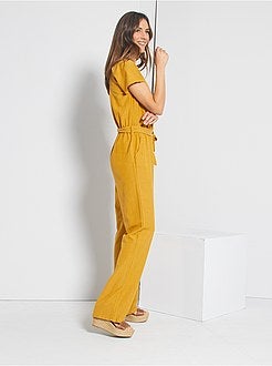 Combinaison pantalon viscose et lin - Kiabi