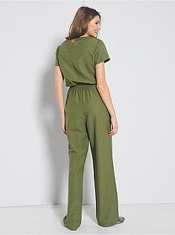 Combinaison pantalon viscose et lin - Kiabi