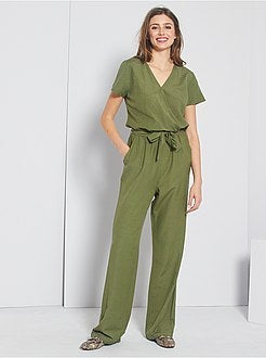 Combinaison pantalon viscose et lin - Kiabi