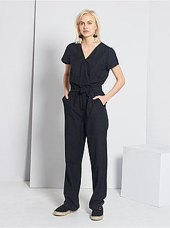 Combinaison pantalon viscose et lin - Kiabi