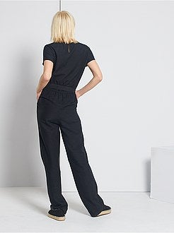 Combinaison pantalon viscose et lin - Kiabi