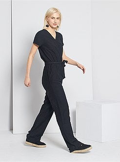 Combinaison pantalon viscose et lin - Kiabi