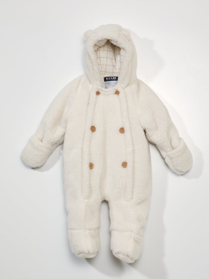 Combinaison pilote en maille peluche Blanc - Kiabi