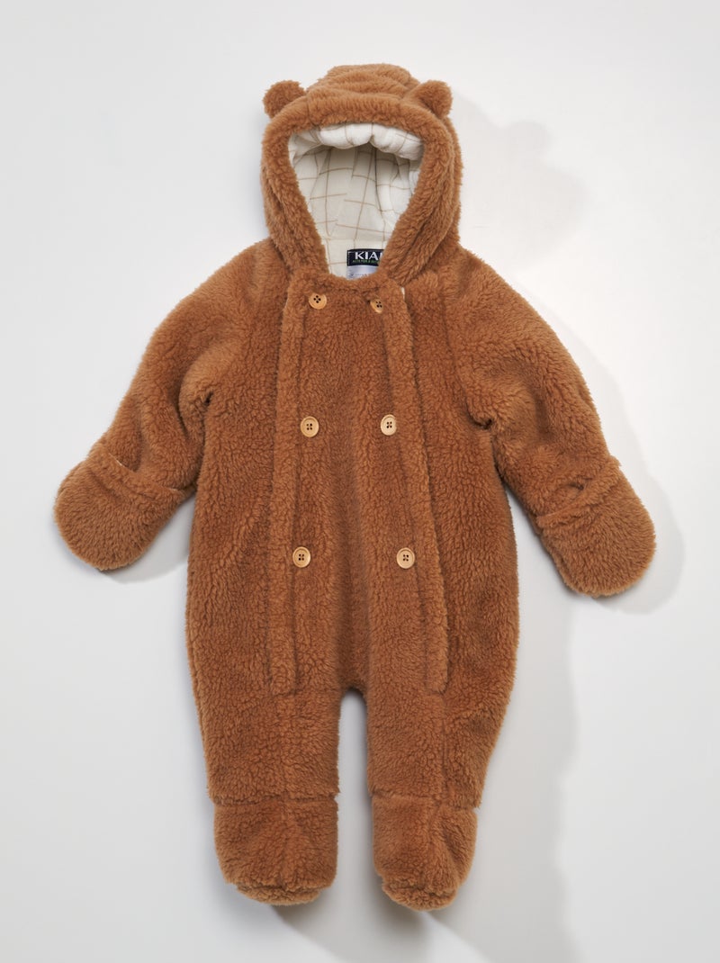 Combinaison pilote en maille peluche Camel - Kiabi
