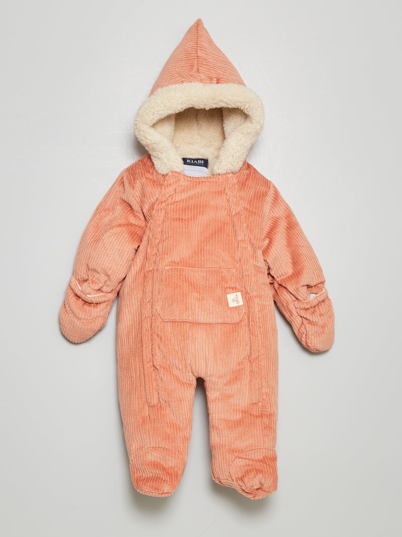 Combinaison pilote en velours Rose - Kiabi