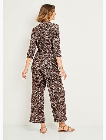 Combinaison plissée imprimé léopard - AFIBEL