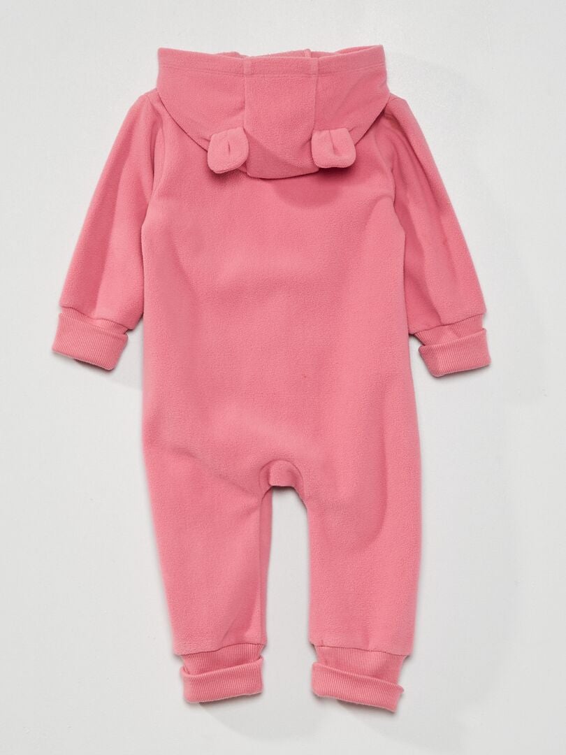 Geagodelia Combinaison Hiver Bébé En Polaire Manteau à Capuche Grenouillère Zippée Avec Oreilles D'Ours Vêtements D'Extérieur Chaud Nouveau-né Fille Garçon (Beige, 0-3 Mois