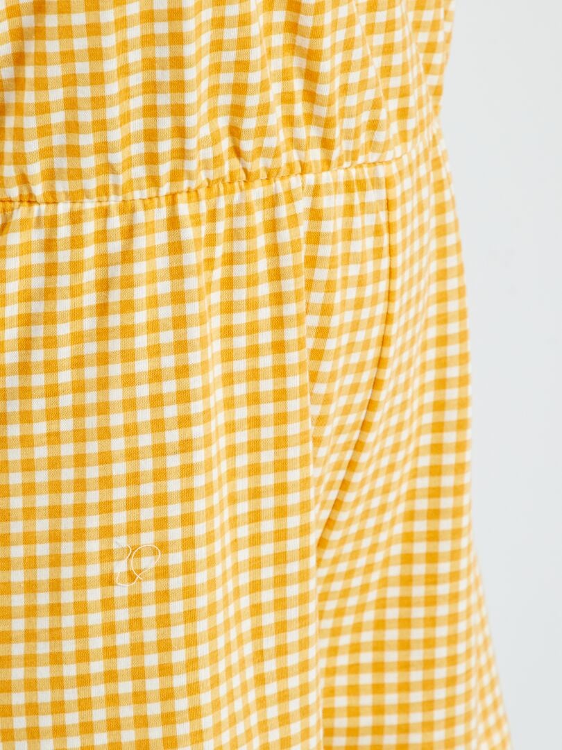 Combinaison pyjama avec imprimé 'vichy' jaune - Kiabi