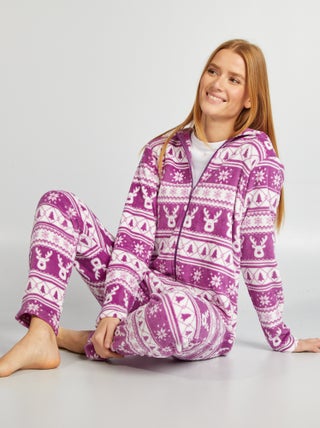 Combinaison pyjama en polaire de Noël