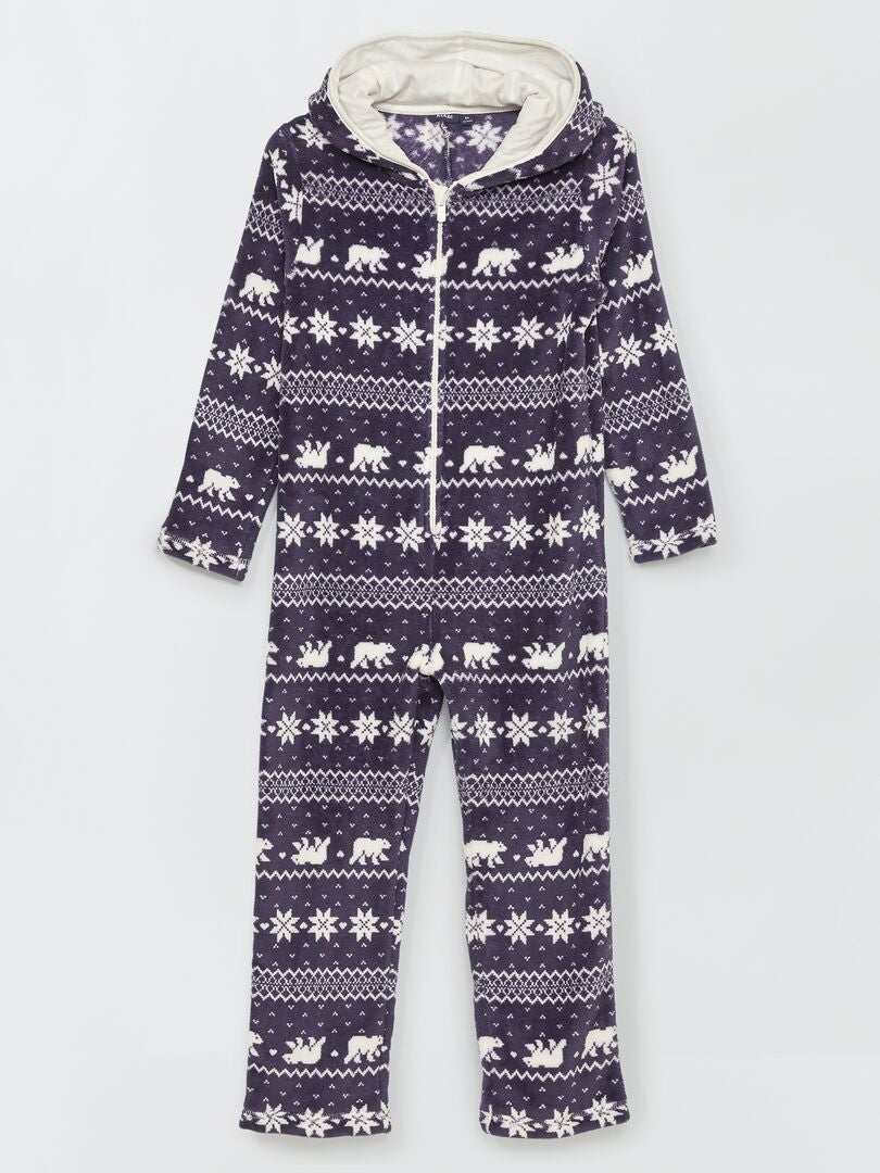 Combinaison pyjama 'flocon de neige' bleu - Kiabi