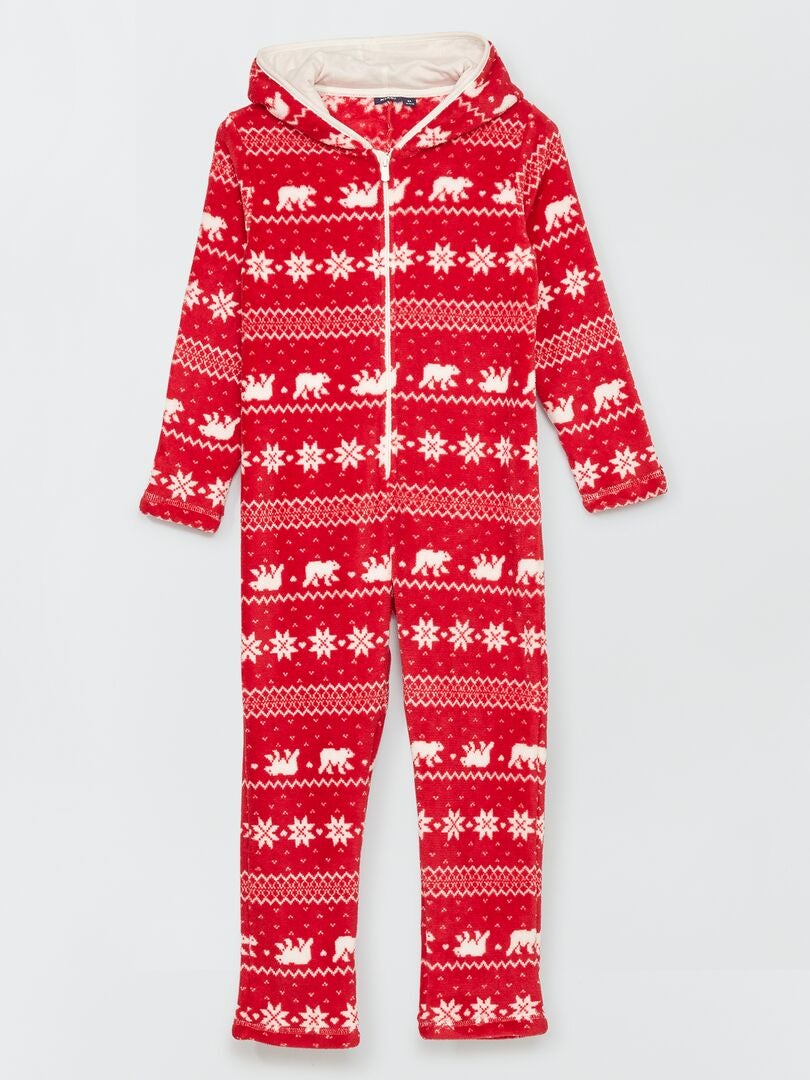 Combinaison pyjama 'flocon de neige' Rouge - Kiabi