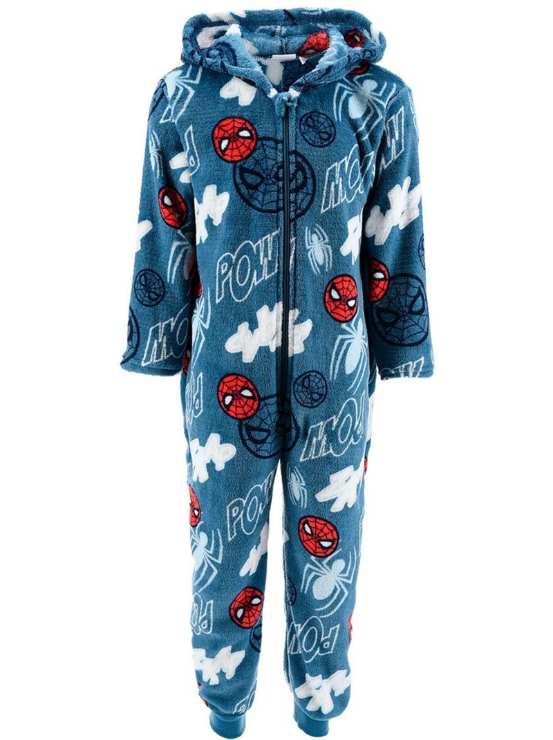 Combinaison pyjama   garçon spiderman - licence officielle Bleu - Kiabi