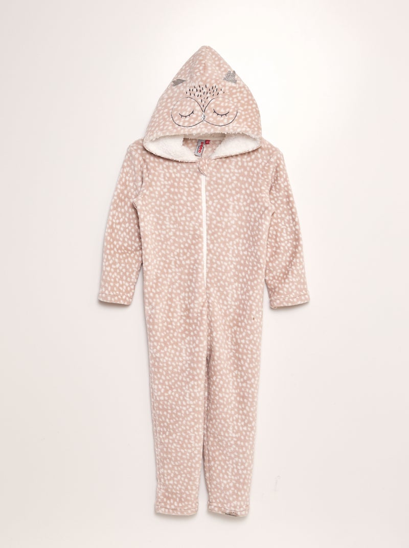 Combinaison pyjama imprimé animal Rose beige - Kiabi