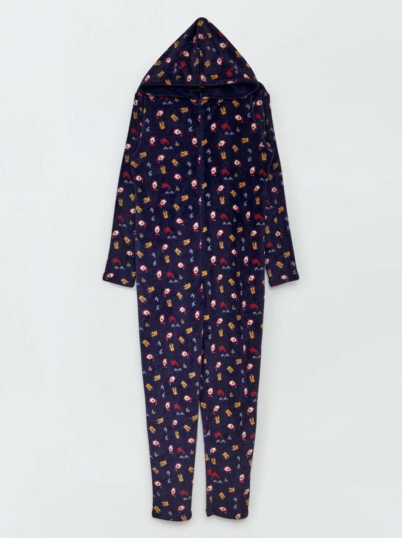 Combinaison pyjama 'père noël' Marine - Kiabi