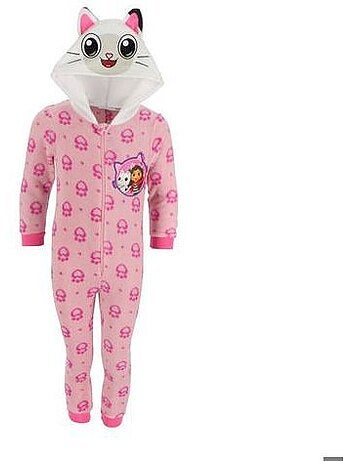 Combinaison pyjama polaire fille - à capuche oreilles de chat - gabby's dollhouse