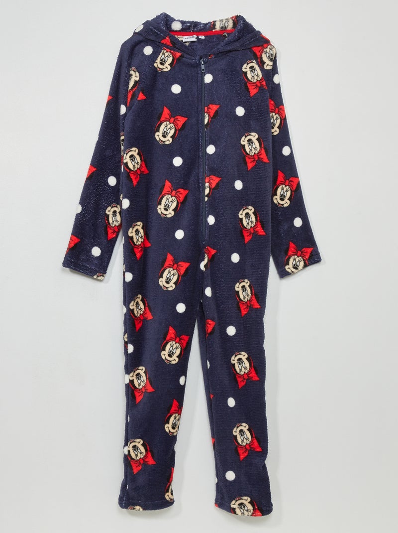 Combinaison pyjama polaire 'Minnie' bleu - Kiabi