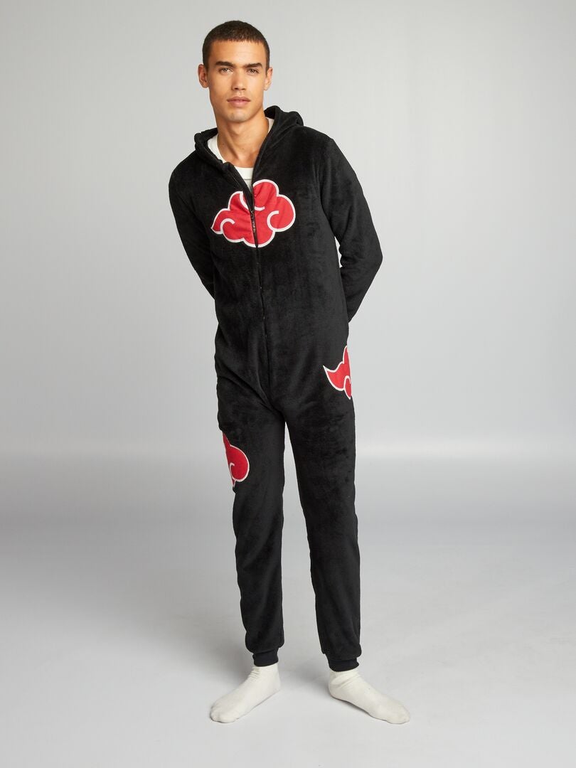 Combinaison pyjama polaire 'Naruto' noir/rouge - Kiabi