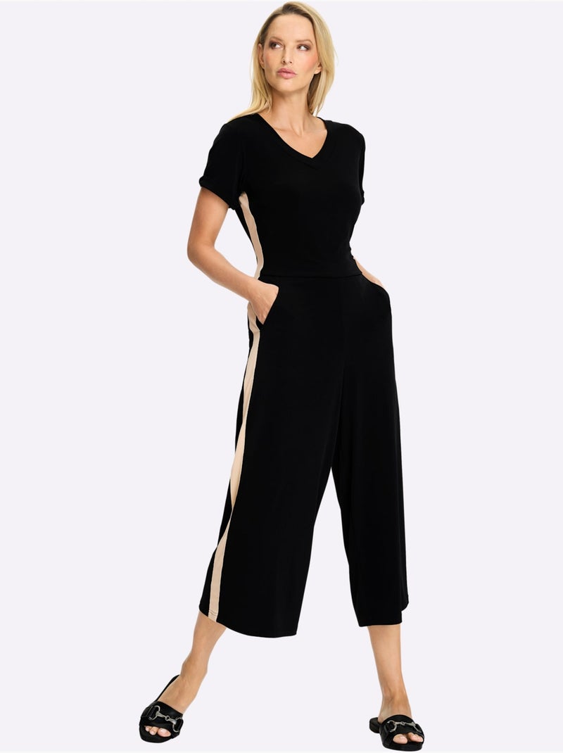 Combinaison Qualité Jersey Extensible, Souple Et Confortable - Taille Standard - Helline Noir Jaune - Kiabi