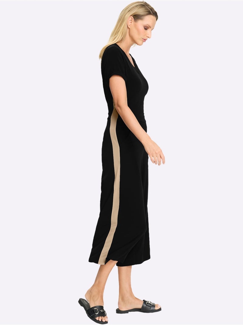 Combinaison Qualité Jersey Extensible, Souple Et Confortable - Taille Standard - Helline Noir Jaune - Kiabi