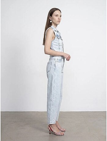 Combinaison salopette en denim de coton, jambe droite dilvin