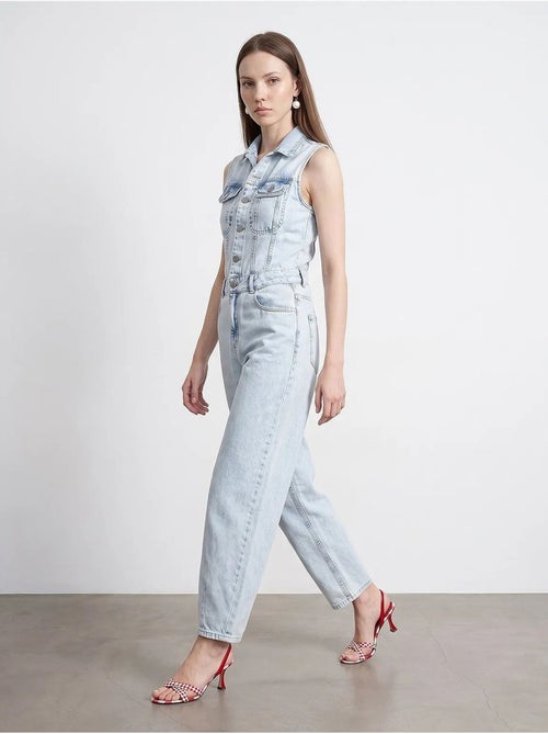 Combinaison salopette en denim de coton, jambe droite dilvin - Kiabi Combinaison salopette en denim de coton, jambe droite dilvin - Kiabi